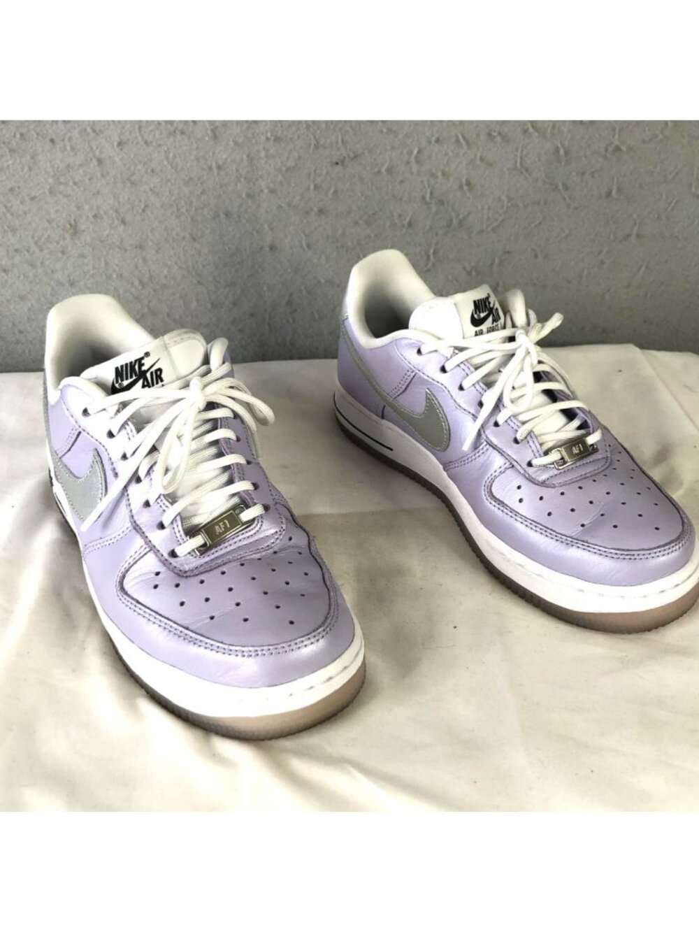 Nike Air Force 1 Shoes Womens Size 7 Purple Silver Low Top Oxygen CI9912-500 O2